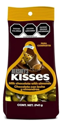 Chocolate Hershey's Kisses Almendra 240 G