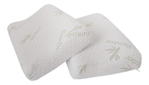 Set X 2 Almohada Cervical Bamboo En Memory Viscoelastico