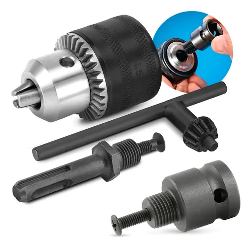Kit Completo Mandril 1/2 Rosca 1,5-13mm 20unf C/ Adaptadores