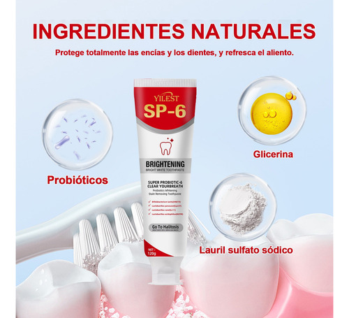 Pasta Dental Blanqueadora Sp 6 Set Con Cepillo De Dientes