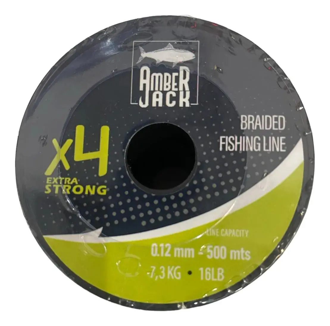 Bobina De Multifilamento Amberjack 4x 0.12 Mm Resistencia 7.3 kg - 16 lbs Amarillo 500 Mts