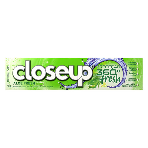 Imagem 1 de 4 de Pasta de dentes Closeup Proteção 360° Fresh Aloe Fresh  em gel 90 g