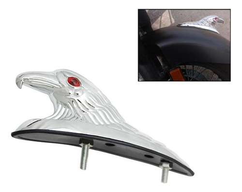 Ornamento De Cabeça De Águia De Motocicleta Cromada