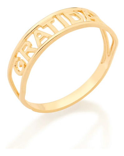 Anel Rommanel Skinny Ring Escrito Gratidão 512850