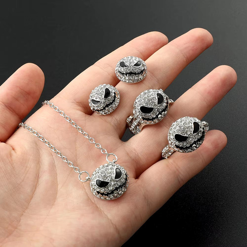 Juego De Collar Con Dije Y Aretes Jack Skellington