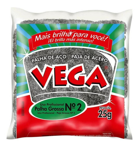 Palha De Aço Grossa Professional N2 Vega 25 Gramas