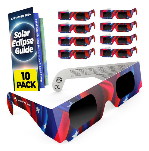 Gafas De Eclipse Solar Medical King (paquete De 10) 2024 Pan