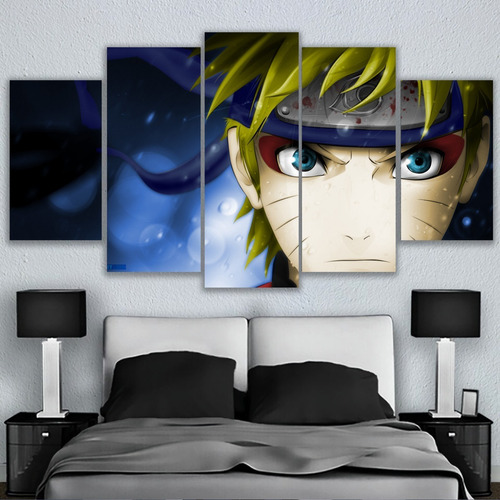 5 Cuadros En Canvas De Naruto Anime Wallart Pared