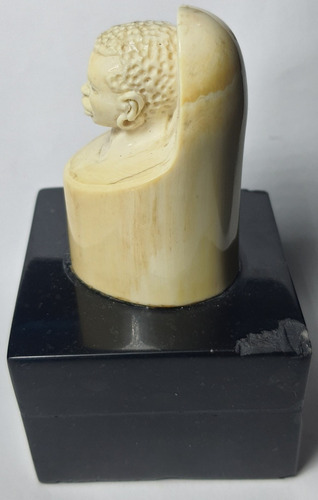 Antigua Figura Talla Africano Punta De Colmillo No Hueso Marfil (Usado)