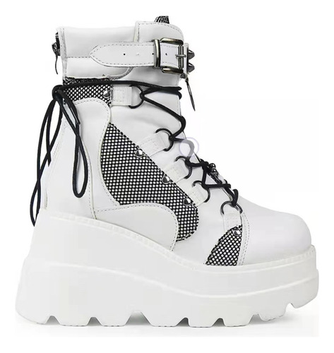 Estilo Gótico, Botas De Dama De Alto Tacón Gruesas