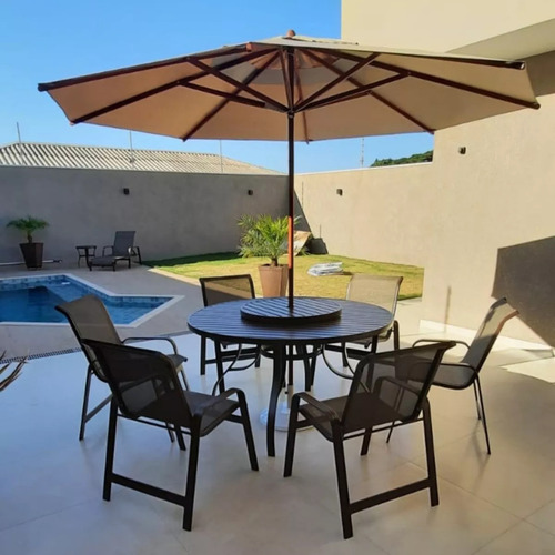 Jogo Conjunto De Mesa Para Área Externa, Piscina, Varanda Estrutura Marrom