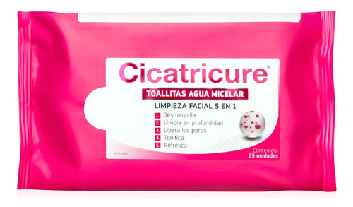 Cicatricure Toallitas Agua Miscelar. Limpieza Facial 5 En 1