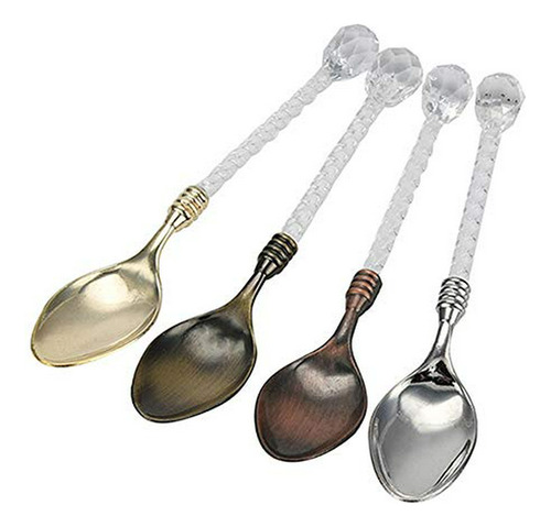 Set 8 Cucharas Café Vintage Cristal Retro