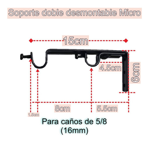 Juego De Soportes Dobles Para Barral De Hierro (3 Unidades)