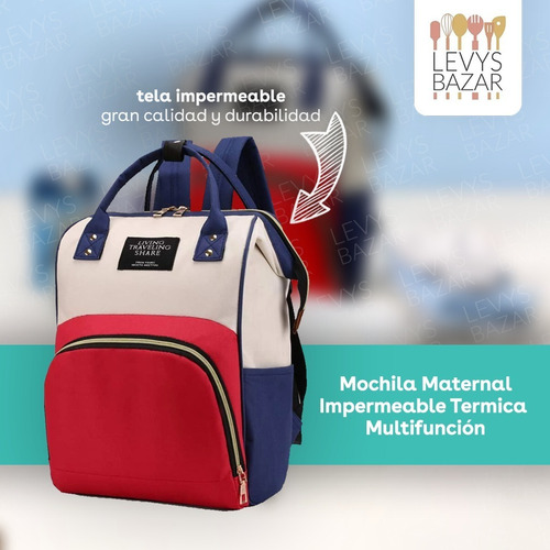 Imagen 2 de 10 de Mochila Maternal Impermeable Bolso Multifuncion Termica