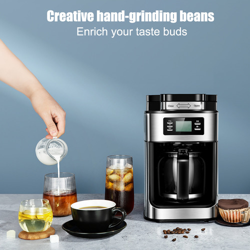 Cafetera Programable Con Temporizador, Molinillo, 2-8 Tazas,