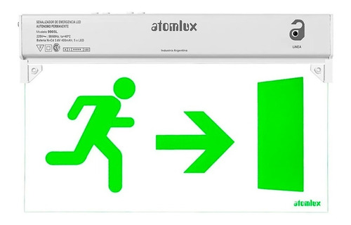 Cartel De Salida De Emergencia Luminoso A Leds Atomlux