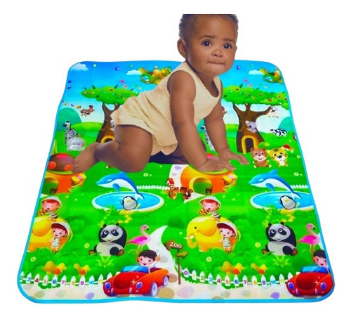 Tapete Infantil Emborrachado Atividades Bebê 180x120 C/bolsa Cor Unissex