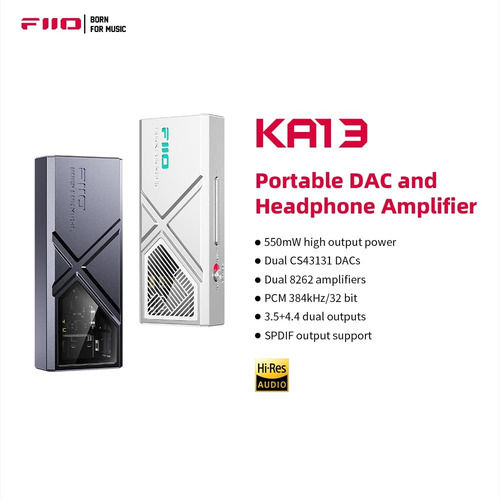 Amplificador / Dac De Fone De Ouvido Fiio Ka13 Portátil Usb