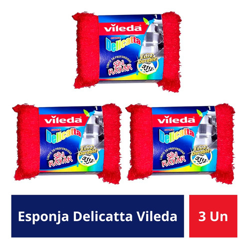 Vileda Esponja Delicatta Pack X 3 Extra Durable