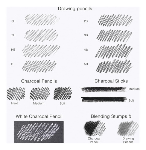Lápices De Dibujo Lápiz D Grafito Lápiz D Carbón Carboncillo