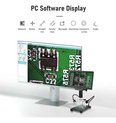 Microscópio Digital Usb Lcd De 10,1 Polegadas, 1080p, 1-1600