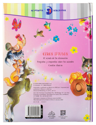 Mi Primera Biblioteca: Cuentos con Animales.: Biblioteca Infantil : Cuentos con Animales, de Varios. Editorial Silver Dolphin (en español), tapa dura en español, 2022