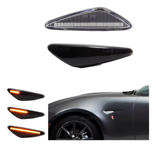Direccionales Mazda Mx-5 Led Laterales Para Salpicadera Negro