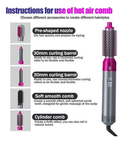 5 Es 1 Cepillo Secador De Pelo Para Peinado De Mujer Kits