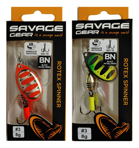 Señuelos Spinners Savage Gear Rotex N°3 - 8g ( 2 Unidades)