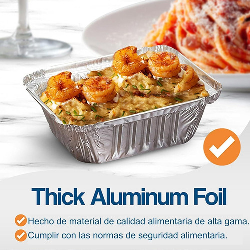 Ufar Paquete De 50 Charolas De Aluminio Desechables