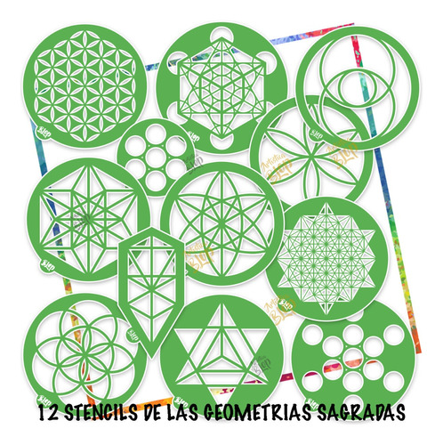 Set Stencils Plantillas Geometria Sagrada Meditacion Mandala