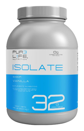 Pure Life Proteina Isolate 4,5lb (2.04 Kg) Sin Azúcar