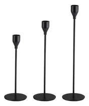 Comprar Shionson Juego De 3 Portavelas Dorados Para Velas Cónicas,. Color Negro