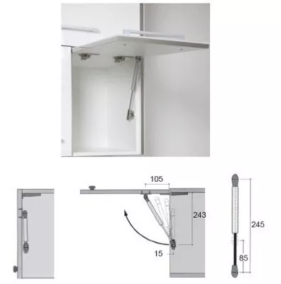 Pistón De Gas Amortiguador Para Puertas Cocina Closet Muebles Con Herraje  De Instalación