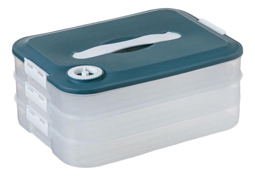 Caja De Bolas De Hervida Contenedores Wonton 3 Capas Verde