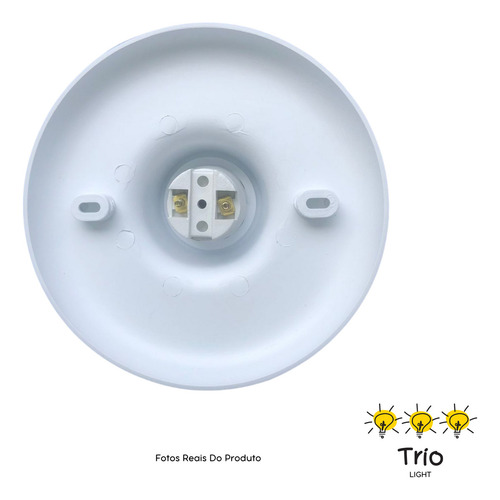 Kit 05 Plafon Simples Branco Bocal E - 27 Paflon Bivolt E-27