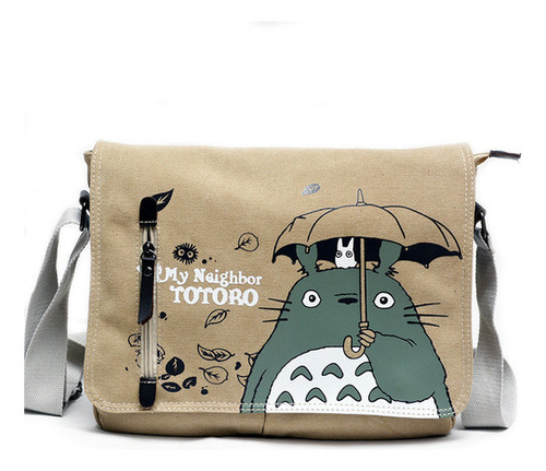 Bolsa De Hombro De Lona Lavada Totoro Con Dibujos Animados D