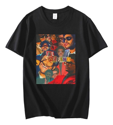 2024 Camiseta The Weeknd Rapper Hip Hop Singer Negro Hombre