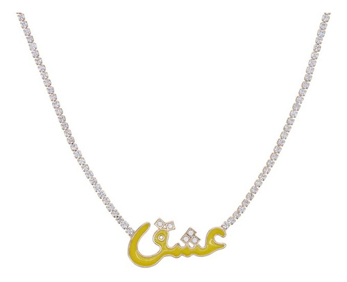 Collar Con Cadena De Circonia Cúbica, Nuevo Diseño Yellow 2