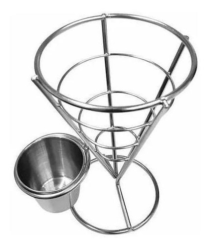 Cesto Inox Para Servir Batata Frita Fritura Frango Com Molho