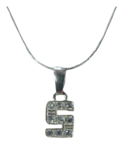 Imagen 2 de 10 de Conjunto Plata 925 Cadena Con Tu Inicial Swarovski Garantía