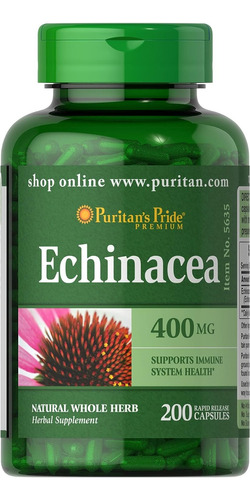 Echinacea 400 Mg, 200 Capsulas. Ayuda Al  Sistema Inmune.