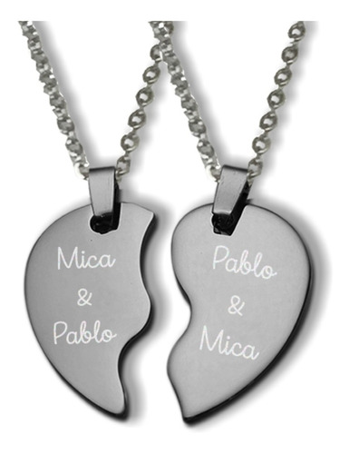 Medallas Medios Corazones Personalizados