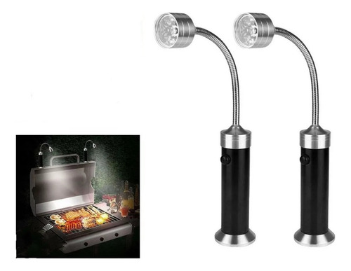 2 Luminárias Flexíveis Churrasqueira Com 9 Leds E Imã Kit