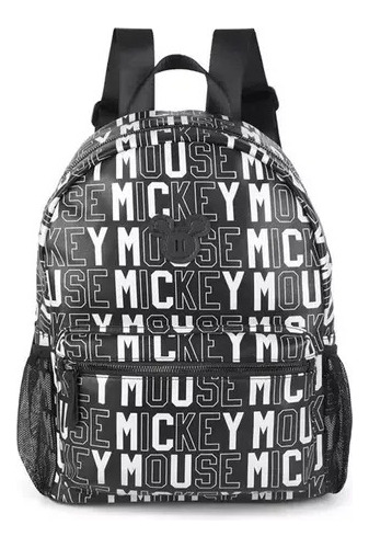 Mochila Feminina Preta Resistente Costas Juvenil Mickey 