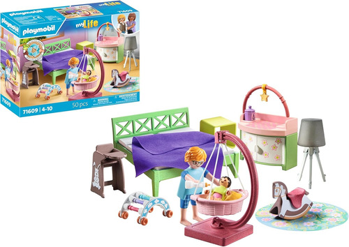Playmobil My Life Dormitorio Con Bebé 2 Figuras +50pcs 71609 Dormitorio Con Bebé