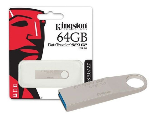 Pendrive 64gb Kingston Dtse9g2/64gb Aluminio 3.0