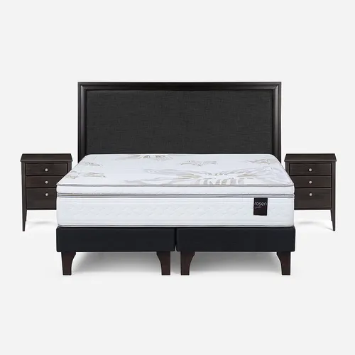 Cama Art 4 De 2 Plazas + Respaldo Nolita Y Veladores Issey
