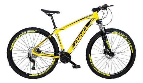 Bicicleta Aro 29 27v Rino Everest - Alivio 1.0 K7 + Trava Cor Amarelo Neon Tamanho Do Quadro 19